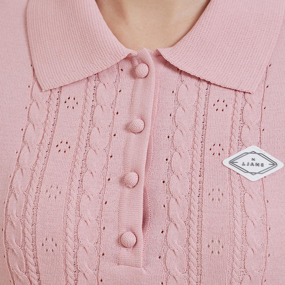 J.JANE Summer Scallop Polo Knit (Pink)