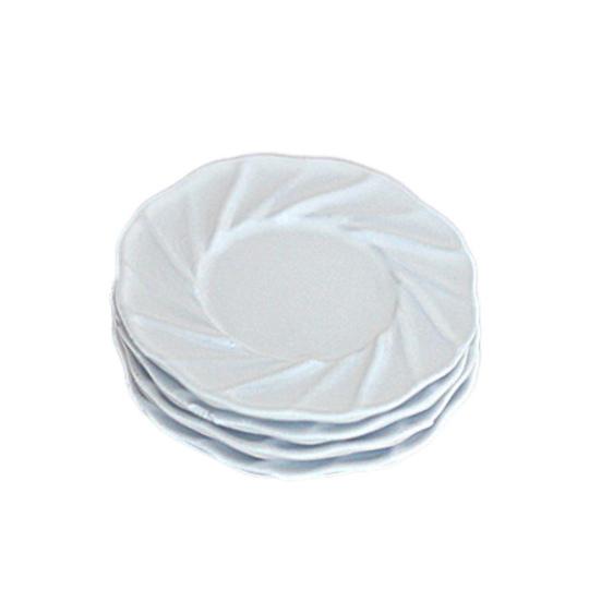 4Pcs Dollhouse Dish Fine Workmanship Miniature Plate Kitchen Serving Dish for Dollhouse Accessories