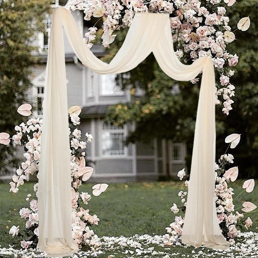 Wedding Arch Drape Drapery Reusable Wedding Backdrop Curtain for Ceremony Reception Party Stage Birthday Proposal