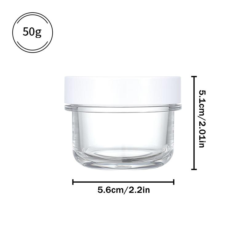 

1pcs 100/150/200/300ml Plastic Empty Transparent Wide-mouth Jar With Lid Cosmetic Makeup Cream Jar Loose Powder Pots Travel