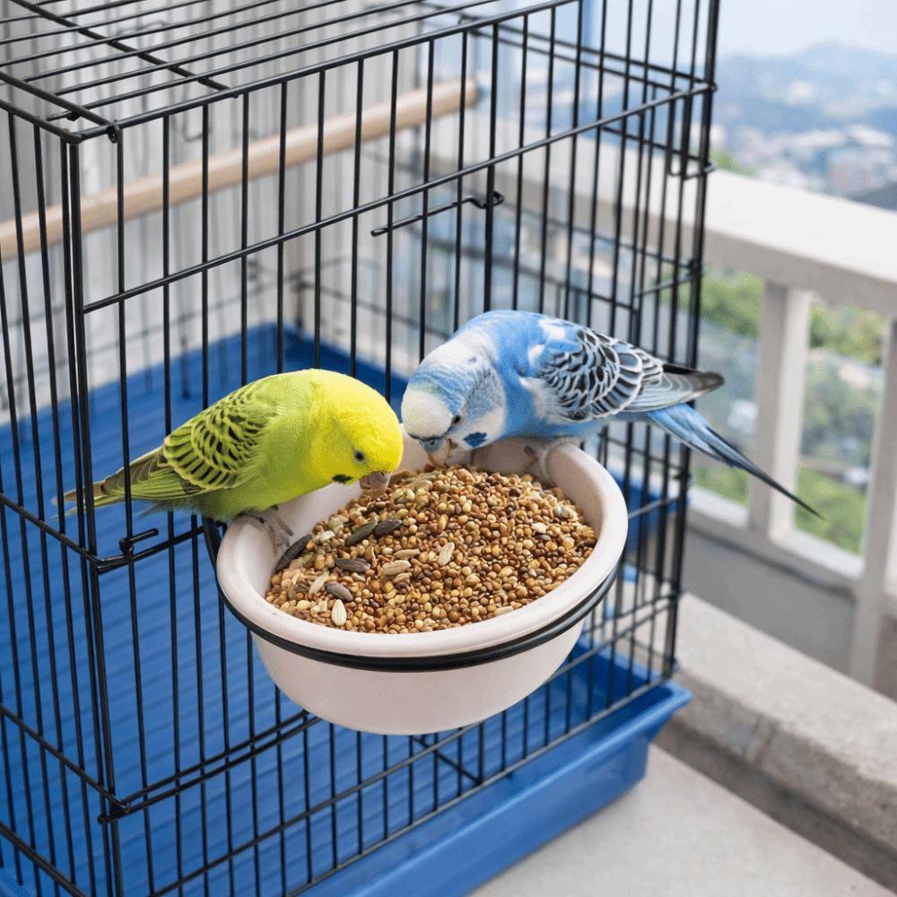 Wide Mouth Hanging Ceramic Parrot Bowl Detachable Bird Feeding Bowl Parrot Water Feeder  Small Pets