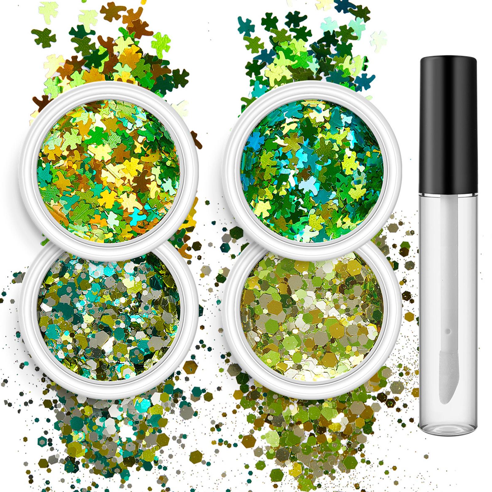 

4 коробки блесток набор блесток набор для макияжа блестки для лица блестки для тела блестки для ногтей блестки для лица 5