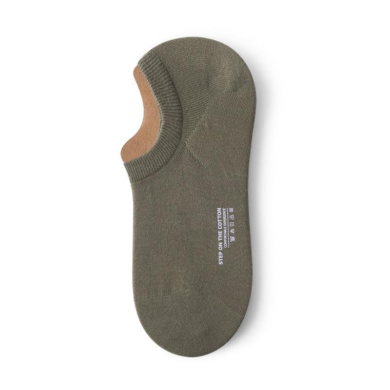 

Мужские летние тонкие короткие носки против запаха, низкие, дышащие и влагоотводящие носки-следки из чистого хлопка, мужской тренд 1 pair темно-зеленого