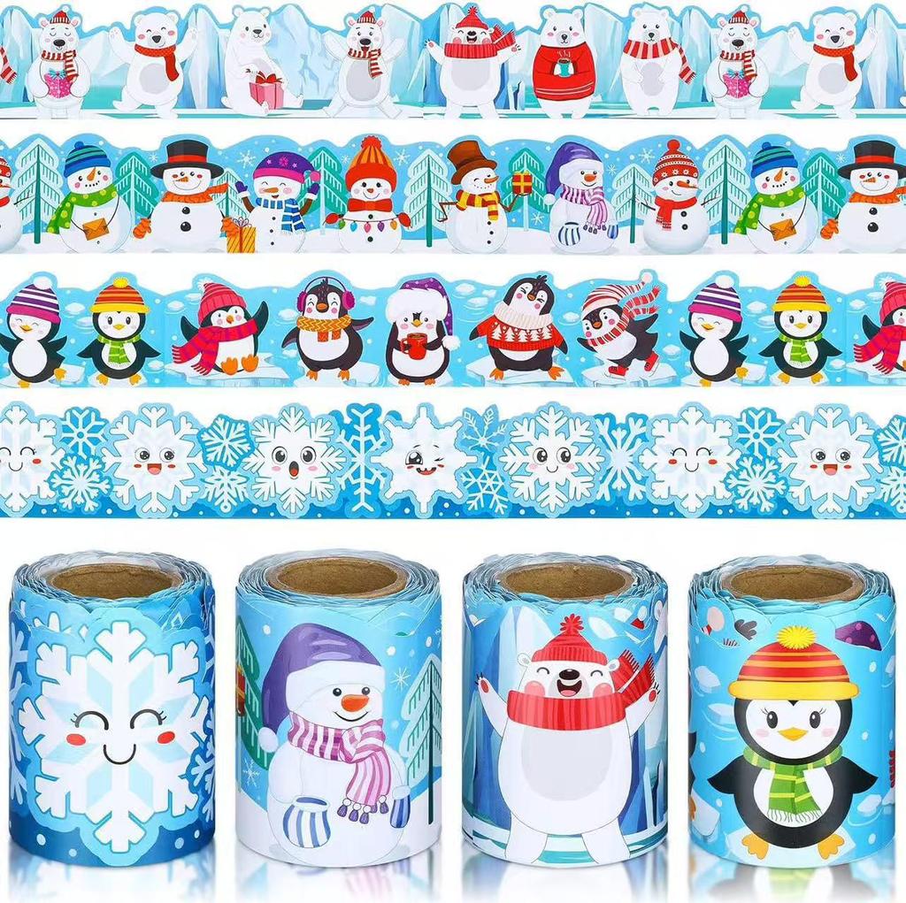 Winter Wonderland Bulletin Board Decorations: Snowflake, Snowman, Penguin, & Polar Bear for Classroom, Bedroom, Window & Door