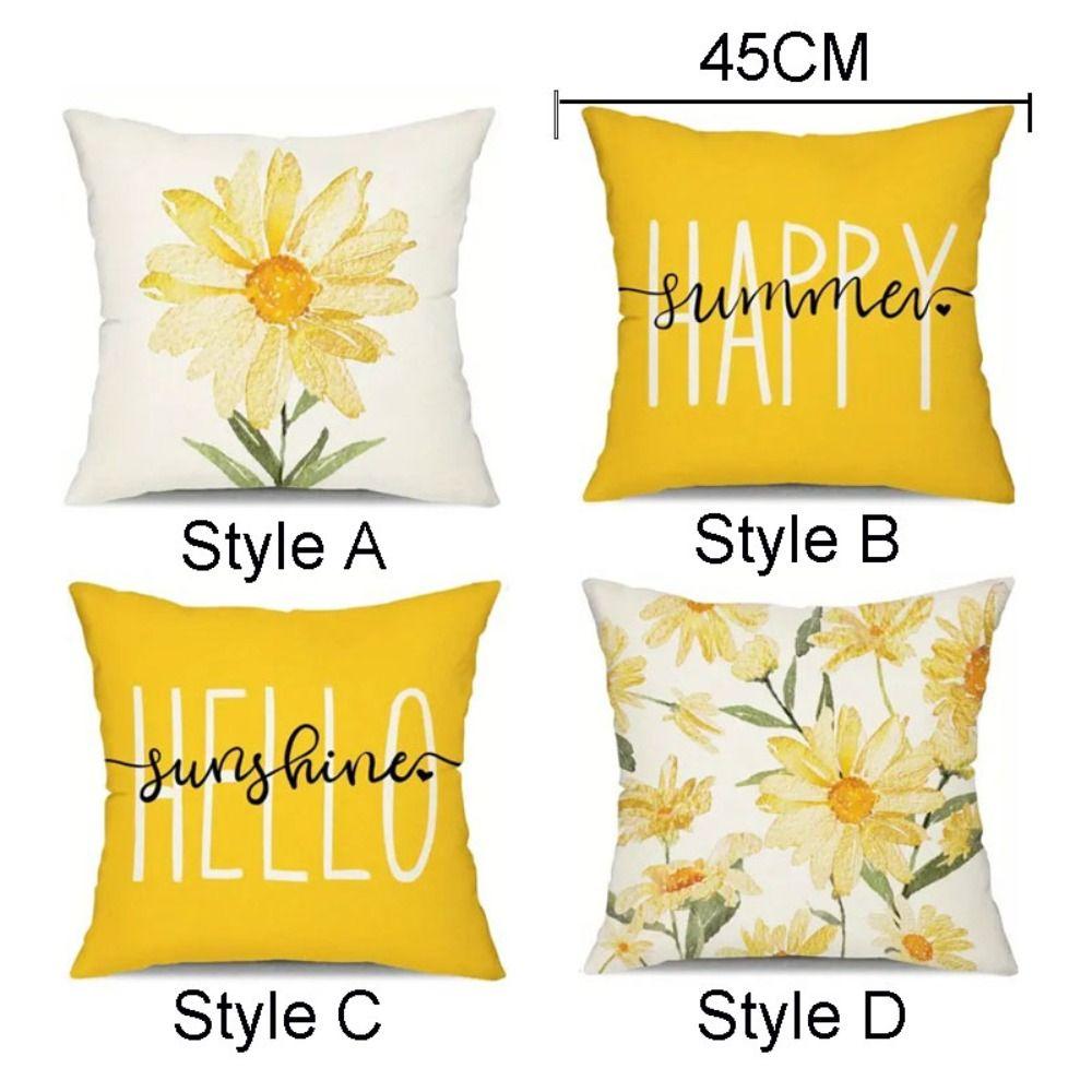 INS Style Throw Pillowcase Square Pillow Cover Flower Printing Cushion Cover Living Room/Office