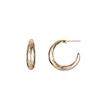 Stylish And Simple Personalized Earrings, Gold Glossy Semi-Round C-Shaped Earrings