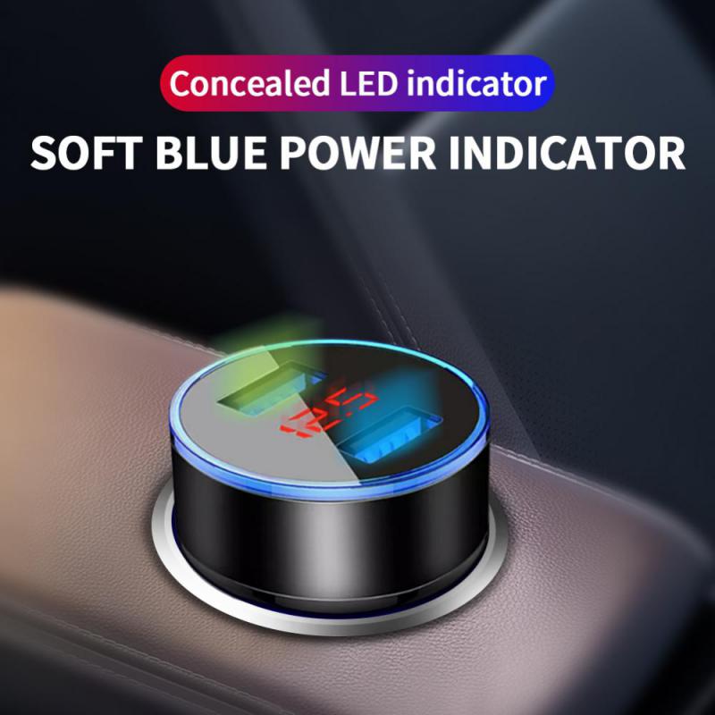 

3.1A Car Charger 12-24V 2 Ports Fast Charging Universal LED Display Dual USB Car-Charger Adapter For Samsung Huawei iphone 11