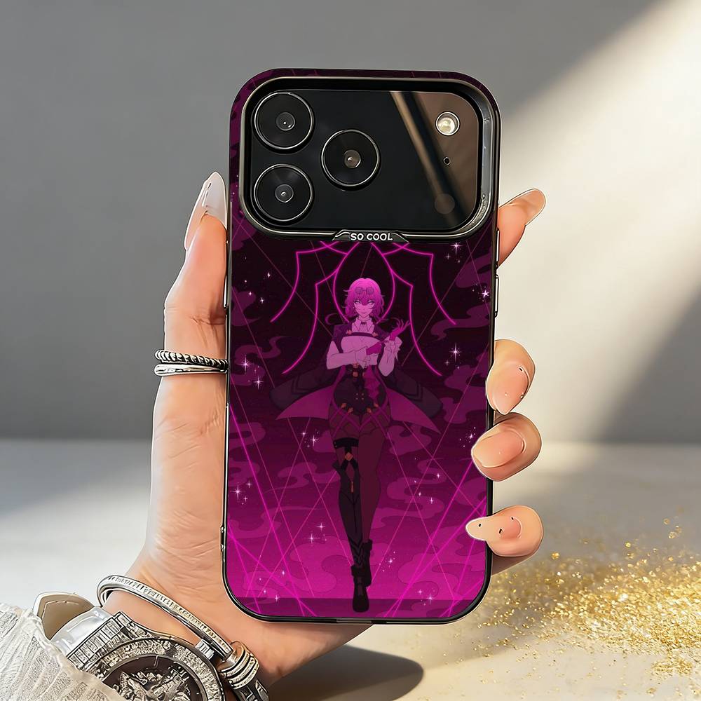 

Honkai Star Rail Game Kafka Phone Case For iPhone17 16 15 14 13 12 Pro Max Grey Black Matte Laser Metallic Aurora Funda iPhone15pro
