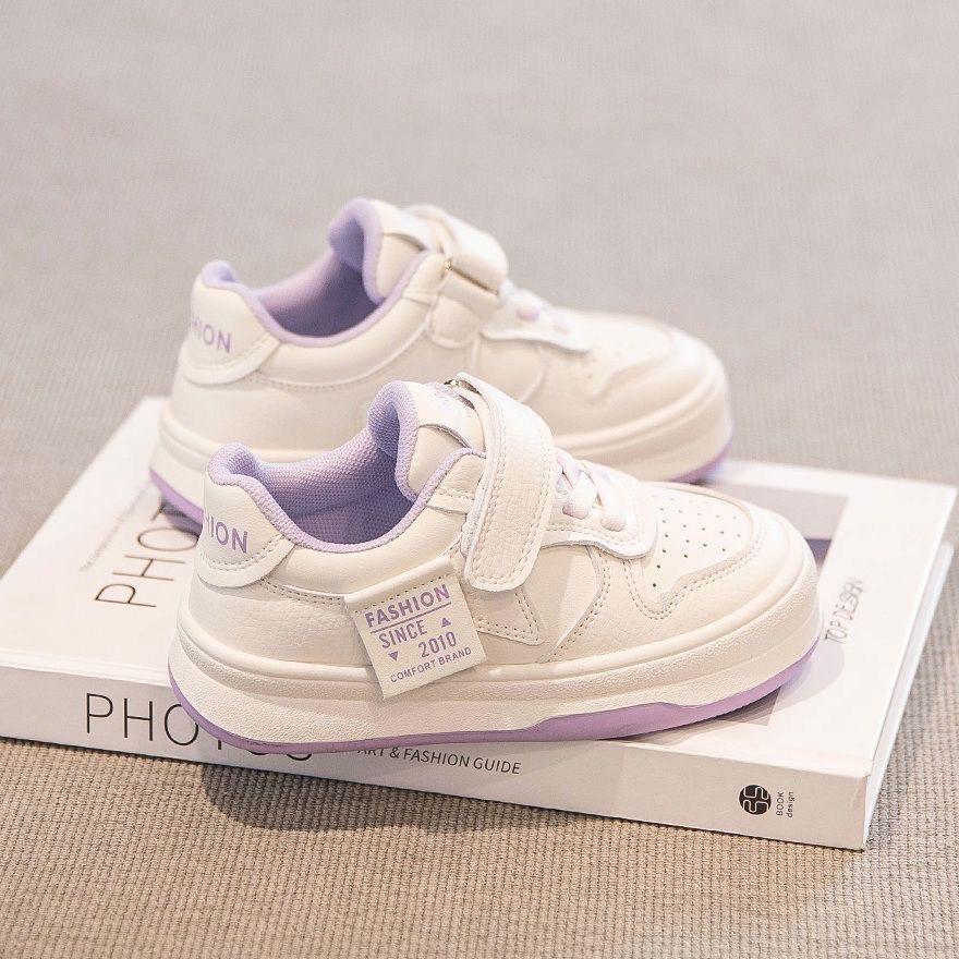 Spring and Autumn New Girls' Sneakers, Lightweight Running Shoes for Older Children, Boys' Soft Sole Sports Shoes, Trendy White Shoes