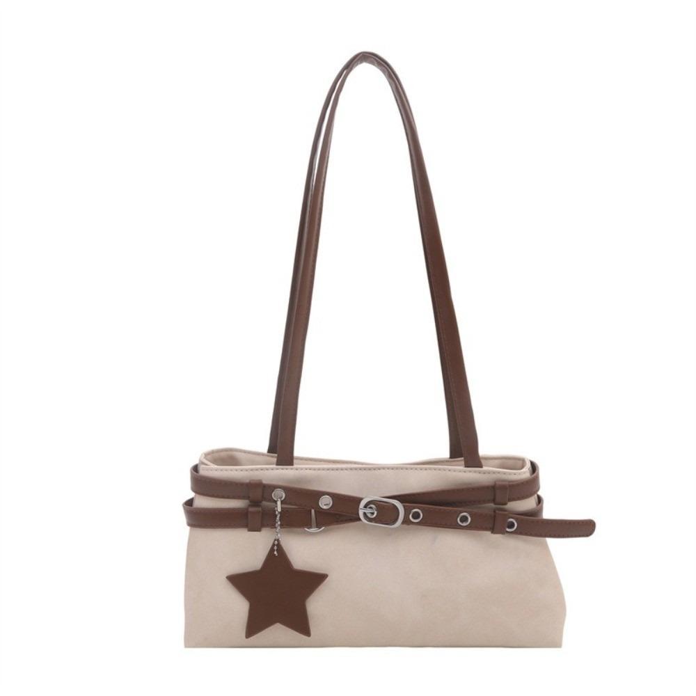 Star Pendant Y2K Shoulder Bag With Metal Buckle Belt Underarm Bag Fashion Women Handbag Women