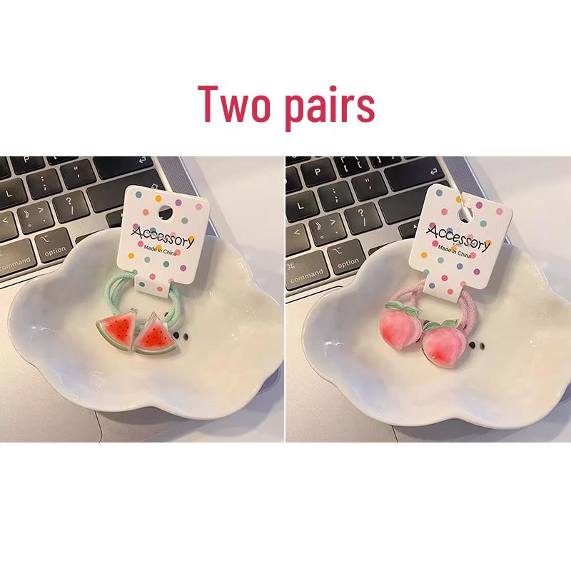 Fruit-Themed Mini Hair Ties for Little Girls – High Elasticity Rubber Bands
