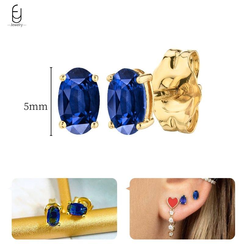925 Silver Ear Buckles Fashion Hoop Earrings Dark Blue Crystal Pendant Gold Earrings High Women's Jewelry Luxury Gifts