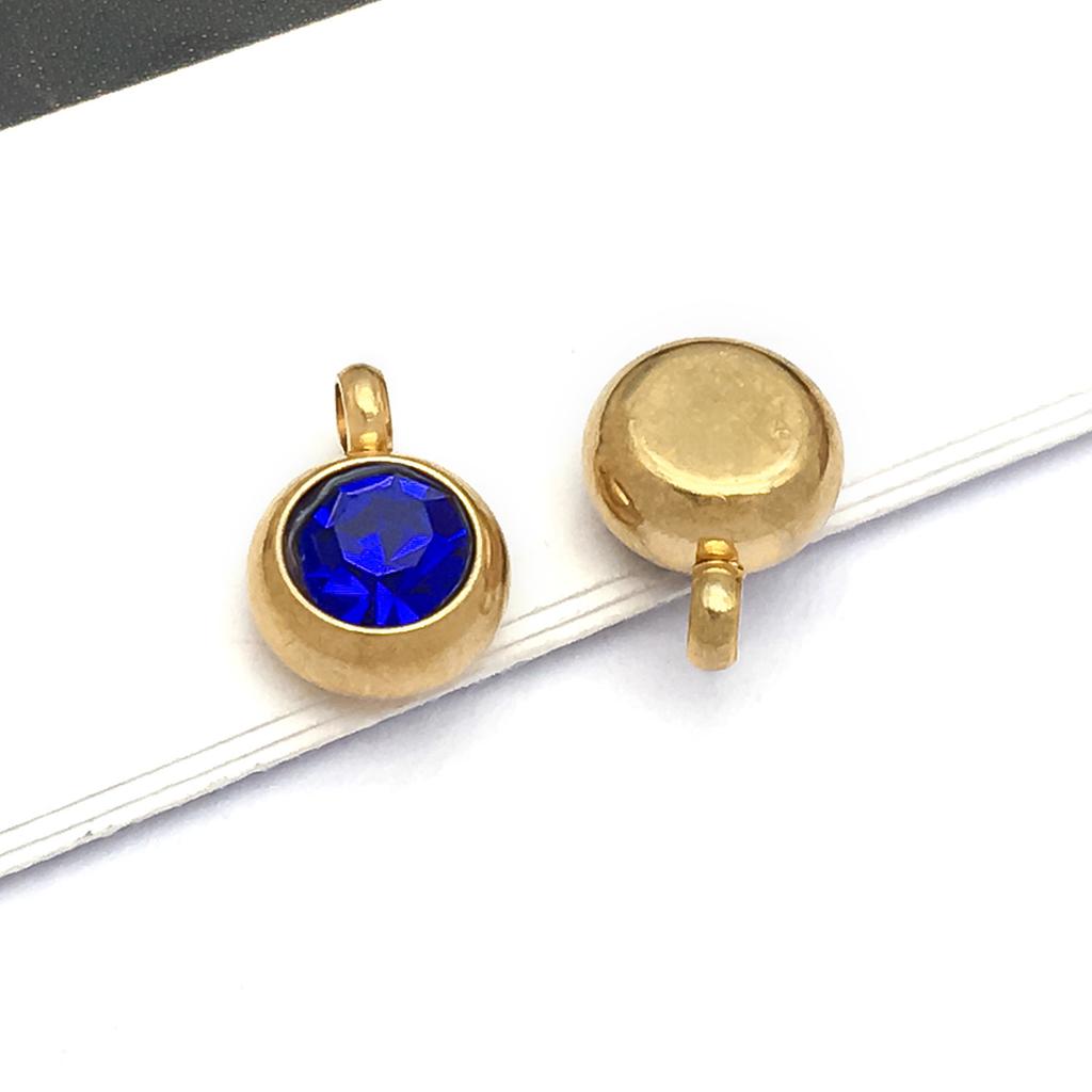 DIY alloy jewelry accessories inlaid with colored diamonds, twelve-star birthstone, birthstone, zodiac stone necklace, bracelet, small pendant.