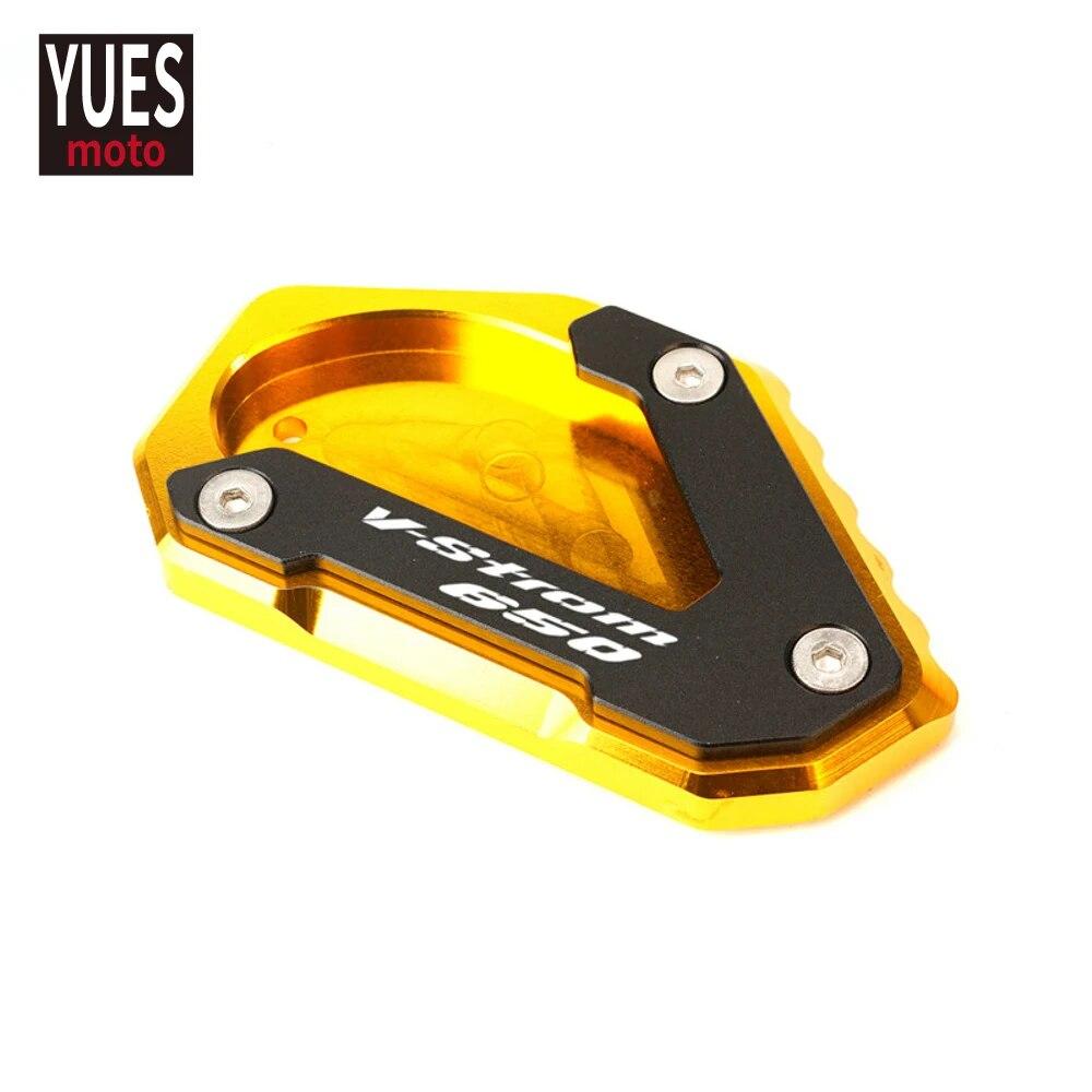 Motorcycle Accessories Aluminum Black Side Kickstand Stand Extension Enlarger For Suzuki DL650 V Strom Vstrom 650 XT 2004-2022