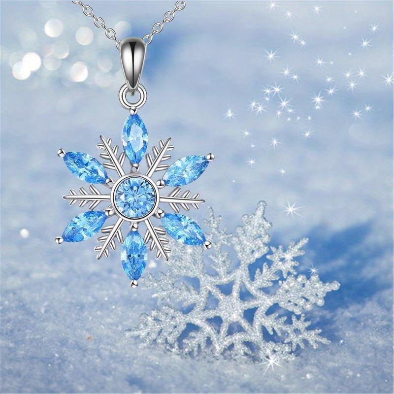 Creative Shiny Snowflake Pendant Necklace, Exquisite Pendant Necklace For Men