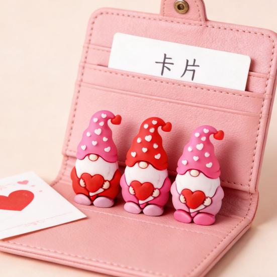 Mini Gnome Figurines Set for Hide And Seek Game Valentines Day Heart Gnomes Red Pink Unique Home Table Decor Romantic Gifts