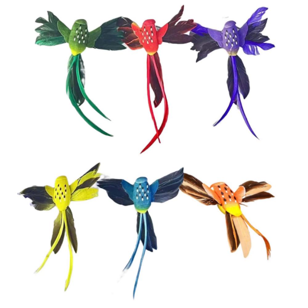 

6Pcs 6 Colors Colorful Hummingbird Painting Birds Figure Simulation Bird Statue Outdoor 6Pcs/set