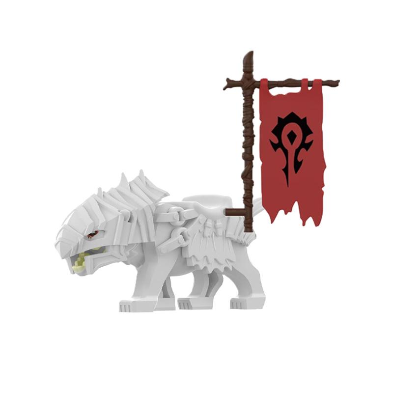 MOC Mediaeval Times Building Blocks Orc Mounts Wolf Flags Army Soldiers Character Accessories Bricks Animal Toys Gifts R064 DIY