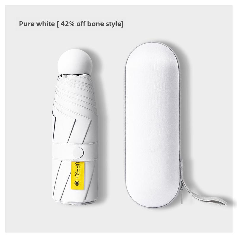 Portable Women's Sun Protection Umbrella - Mini Black Capsule Design