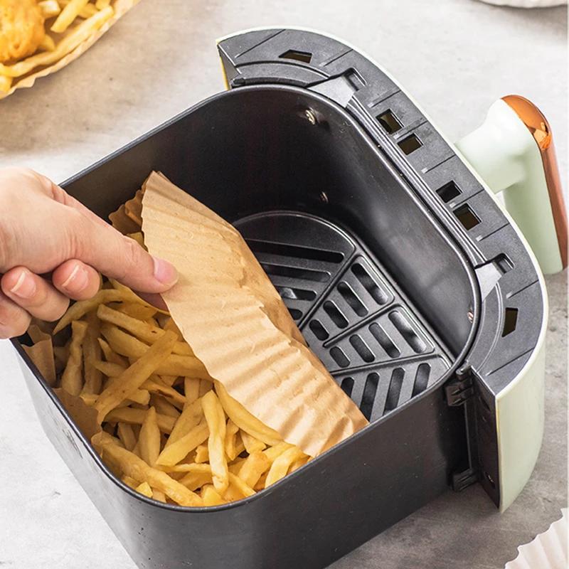 100/200PCS Disposable Air Fryer Paper Liner 16/20CM Oil-proof Water-proof Airfryer Disposable Cooking Paper Trays Baking Paper