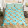 Cute Capybara Print Bedding Sets Full Kawaii Honey Bee Comforter Cover,Cartoon Animals Bed Set Red Love Heart Print Duvet Cover