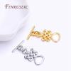 18K Real Gold Plated Geometry Heart OT Clasp For Bracelet Necklace Components,Dainty Brass Toggle Clasp DIY Accessory Wholesale