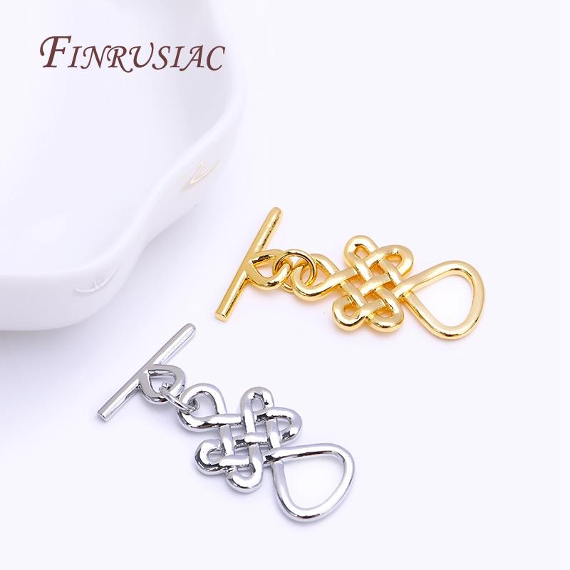 18K Real Gold Plated Geometry Heart OT Clasp For Bracelet Necklace Components,Dainty Brass Toggle Clasp DIY Accessory Wholesale