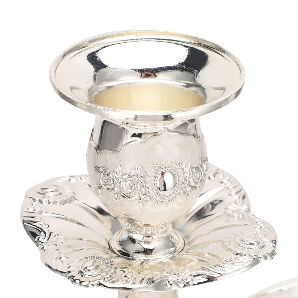1pcs Zinc Alloy Candle Holder 3 Arm 3 Arm Candle Holder Retro Metal Candelabra Home Decor