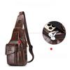 Genuine Leather Chest Bag Men Fashion Style Casual Straddle Bag Business Large Capacity Multifunctional Shoulder Bag