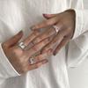 BF CLUB 925 Sterling Rings for Women Simple Geometric Handmade Irregular Retro Wide Ring Allergy For Birthday Party Gift