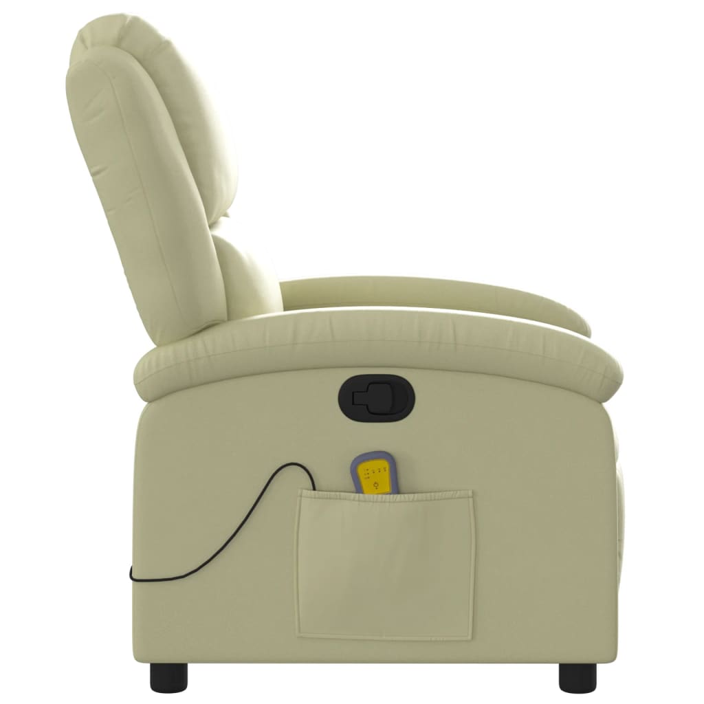 Massage Chair Relax Chair Genuine Leather Cream