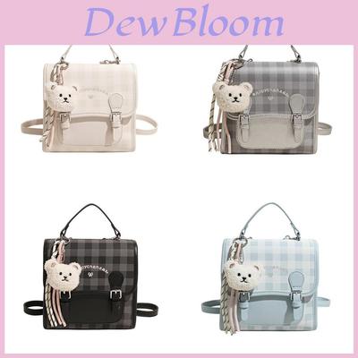 Pu Checked Pattern Single Shoulder Bag For Daily Use Womens Fashion Handbag