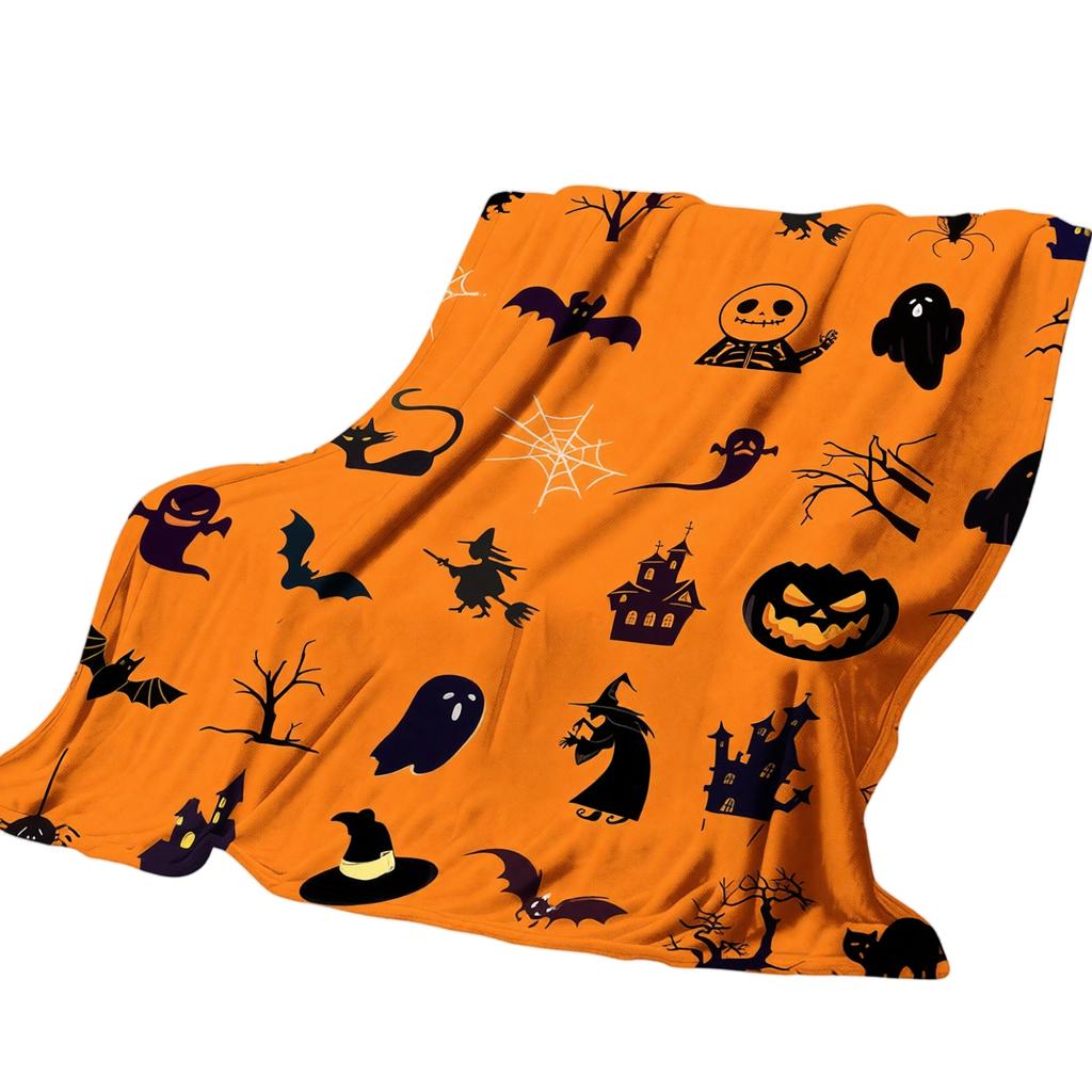 Scary Halloween Flannel Blanket – Cozy Soft Throw for Couch, Bed and