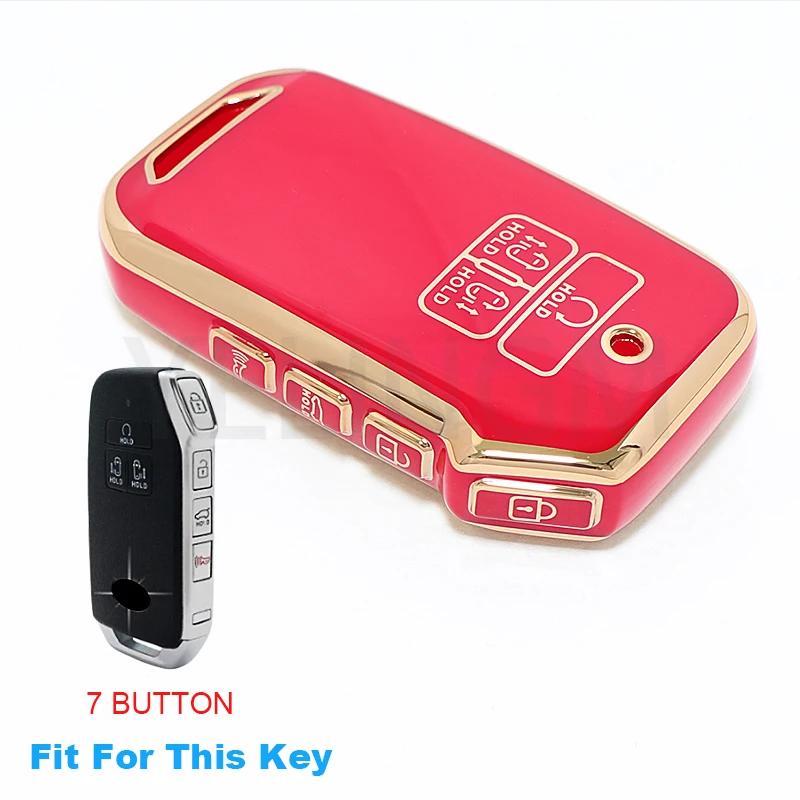 YELINGM TPU Car Remote Key Case Cover Shell Fob For Kia Carnival 2021 2022 Sedona  KA4 EX SX Carnival LX Fiesta 2023 Accessories