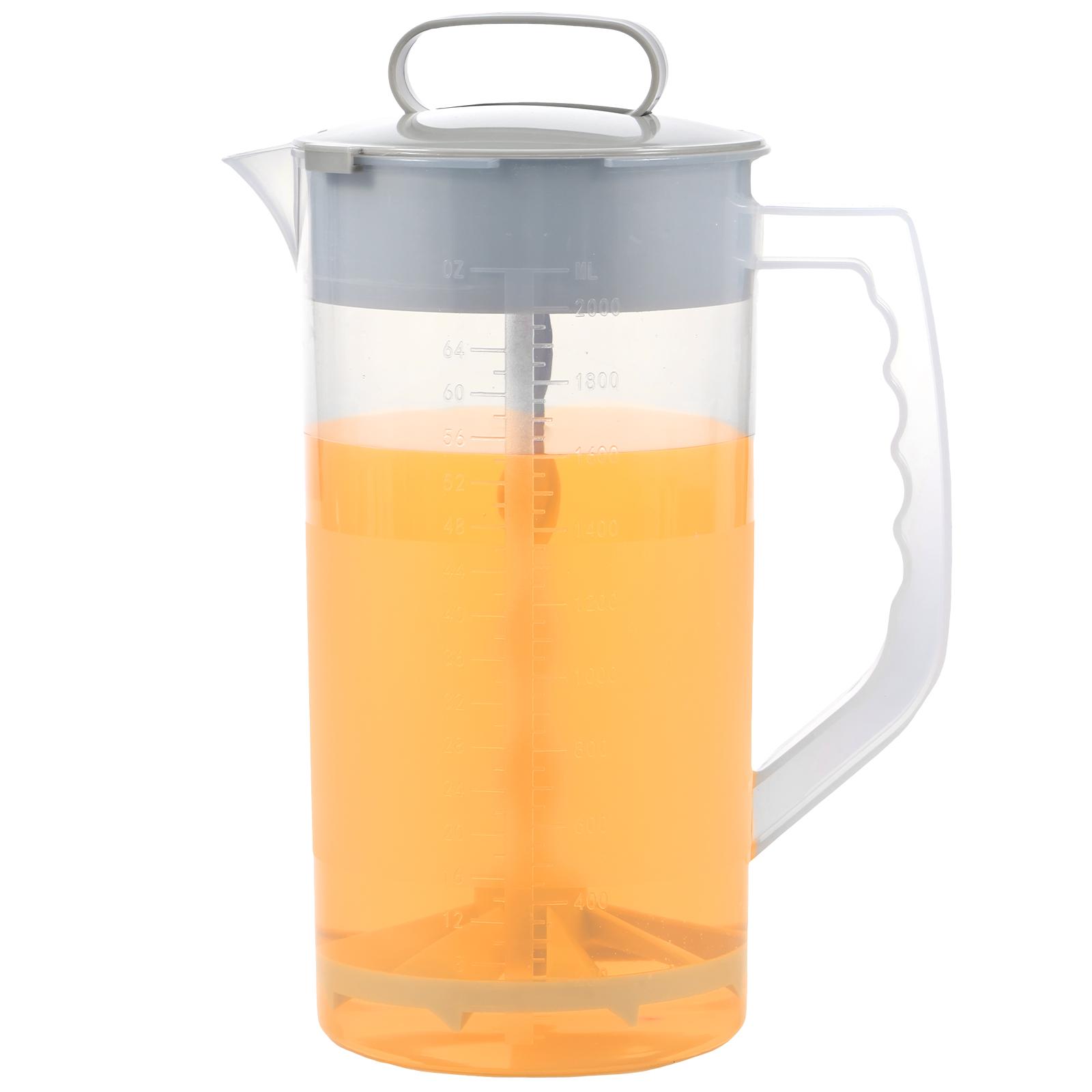 

Mixing Pitcher for Drinks 2000ml Mixing Water Pitcher with Lid Sealing Wide Mouth Juice Mixing Container for Juice Tea Milk