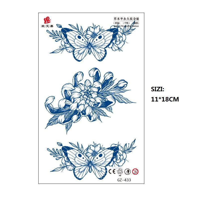 Herbal Juice Long-Lasting Non-Reflective Tattoo Sticker Gradual Change Non-Reflective Gz Series Keep For 15 Days
