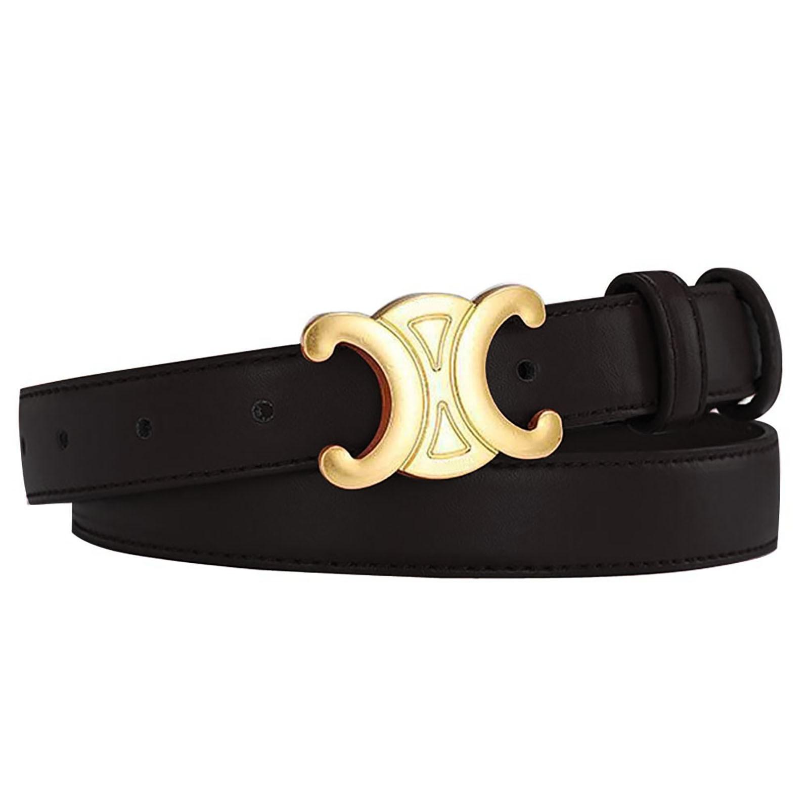 

Женский ремень, модный ремень с полой пряжкой, кожаный ремень для джинсов, повседневные брюки One Size чёрный