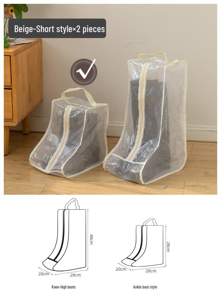 Three-Dimensional Transparent Boot Storage Bag: Dustproof & Moistureproof Protector for Long and Short Boots, Ideal for Seasonal Organization.
