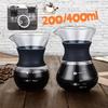 400ML Cafetieră Clasic din Sticlă Pour Over cu Filtru din Oțel Cafea Espresso Preparare Manuală prin Picurare Filtru Sticlă