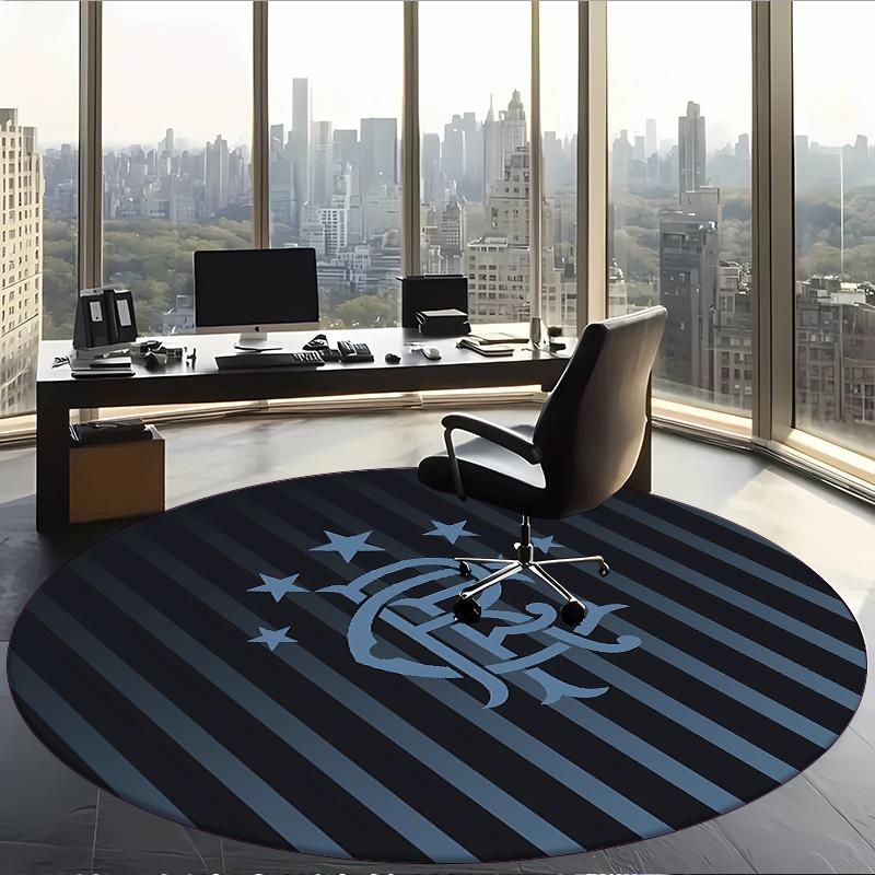 Rangers Fc (33) Round Office Rug Decorative Floor Rug for Office Bedroom Living Room and Home Space