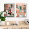 Reise marokkanische Haus Wandkunst Malerei minimalistische Architektur Leinwand Poster Pflanzenliebhaber Drucke böhmische Wandbilder Dekor
