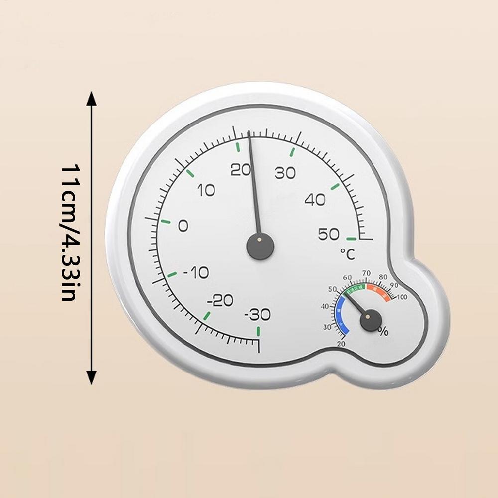 

Thermometer Hygrometer Mini Bell Shaped Analog Hygrometer Easy To Read Humidity Watch Accurate Positioning for cars RVs home use белый