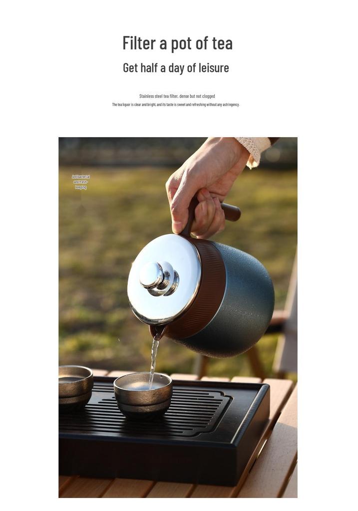 Titanium-Coated Stewing Teapot with Tea-Water Separation - Insulated Brewing for Household or Business Gifts