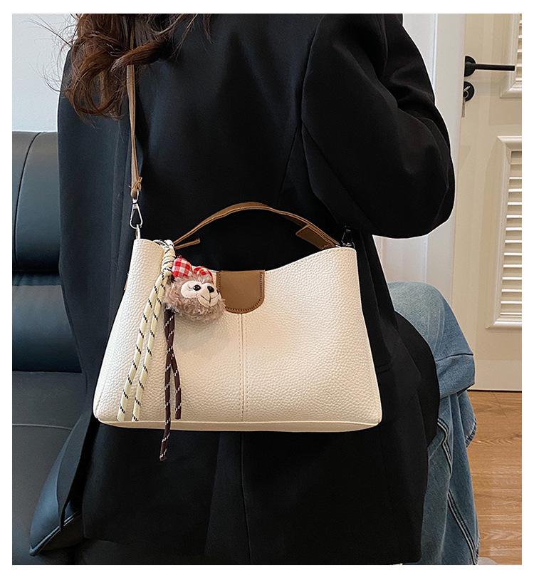 2025 Women's Color Block Bucket Bag - Korean Style Versatile Handbag and Crossbody for Ladies