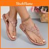 Beach Sandals For Women With Flower Embellishments And Rubber Sole Summer Footwear