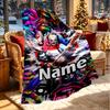 Custom Name Personalized Harley Quinn Joker Print Blanket, Home Decor, Bedroom, Sofa, Camping, Couch, Gifts for Birthday Christmas