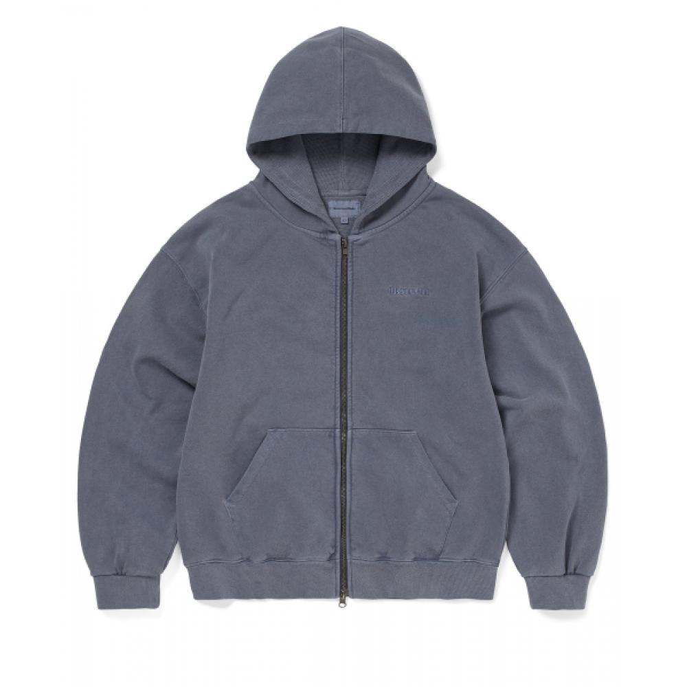 Thisisneverthat Waffle Lined Zip Up Hoodie Warm Blue S