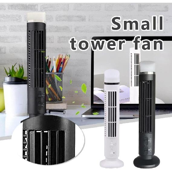 Yosoo Tower Fan, Mini Bladeless Tower Fan 90 Degree Oscillating Quiet Desktop Standing Powerful Indoor Room Household Electric Portable USB Desk Fan