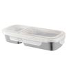 Stainless Steel Snack Containers Reusable 3 Compartment Condiment Box with Lids Food Storage Sauce Cups for School Travel