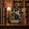 Fine Craftsmanship Decorative Items Wooden Reading Desktop Ornaments for Home Office Decor, Minimalist Figurine, Fashionable Small Creative Art Craft